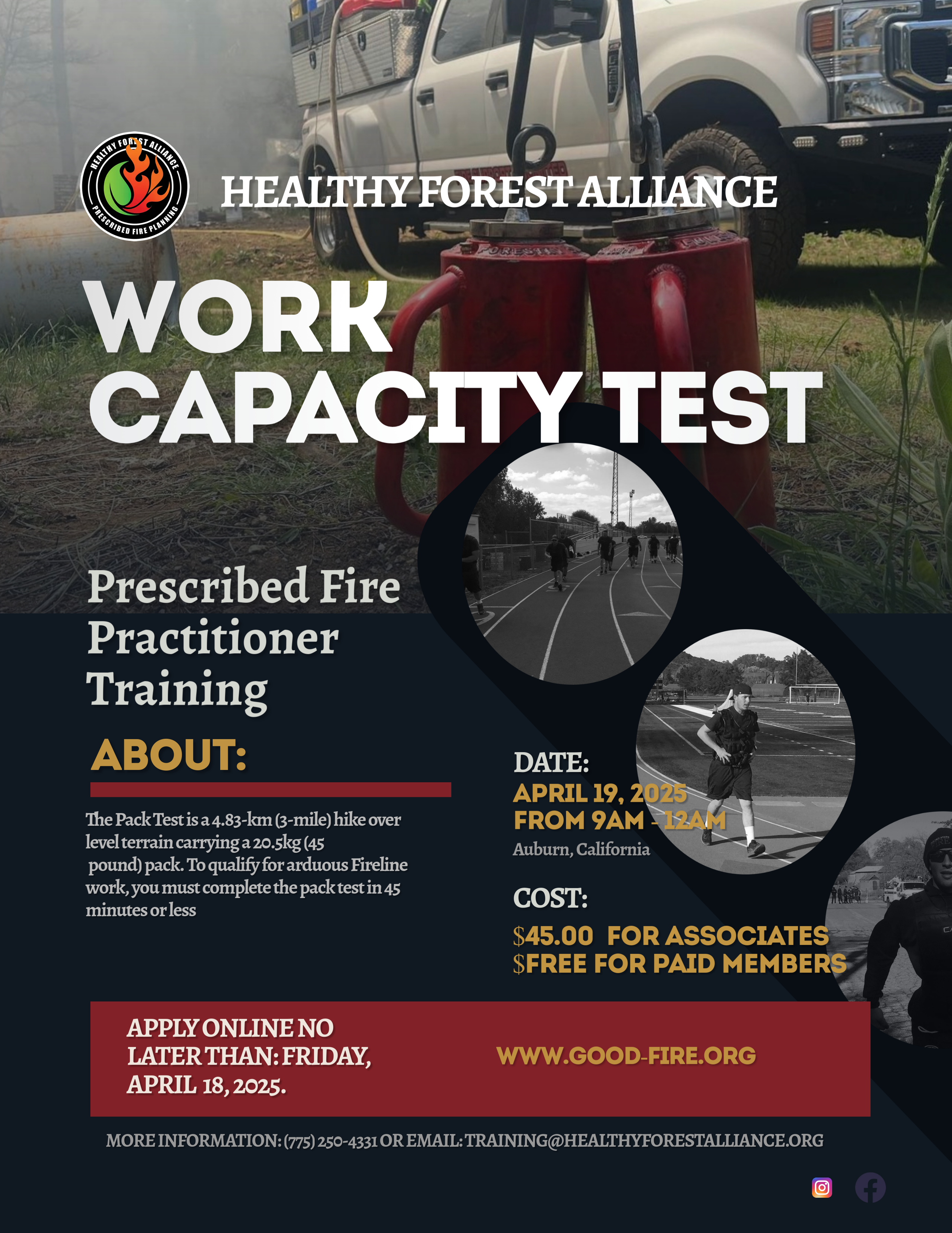 Work Capacity Test - Arduous, Moderate and Light Available.